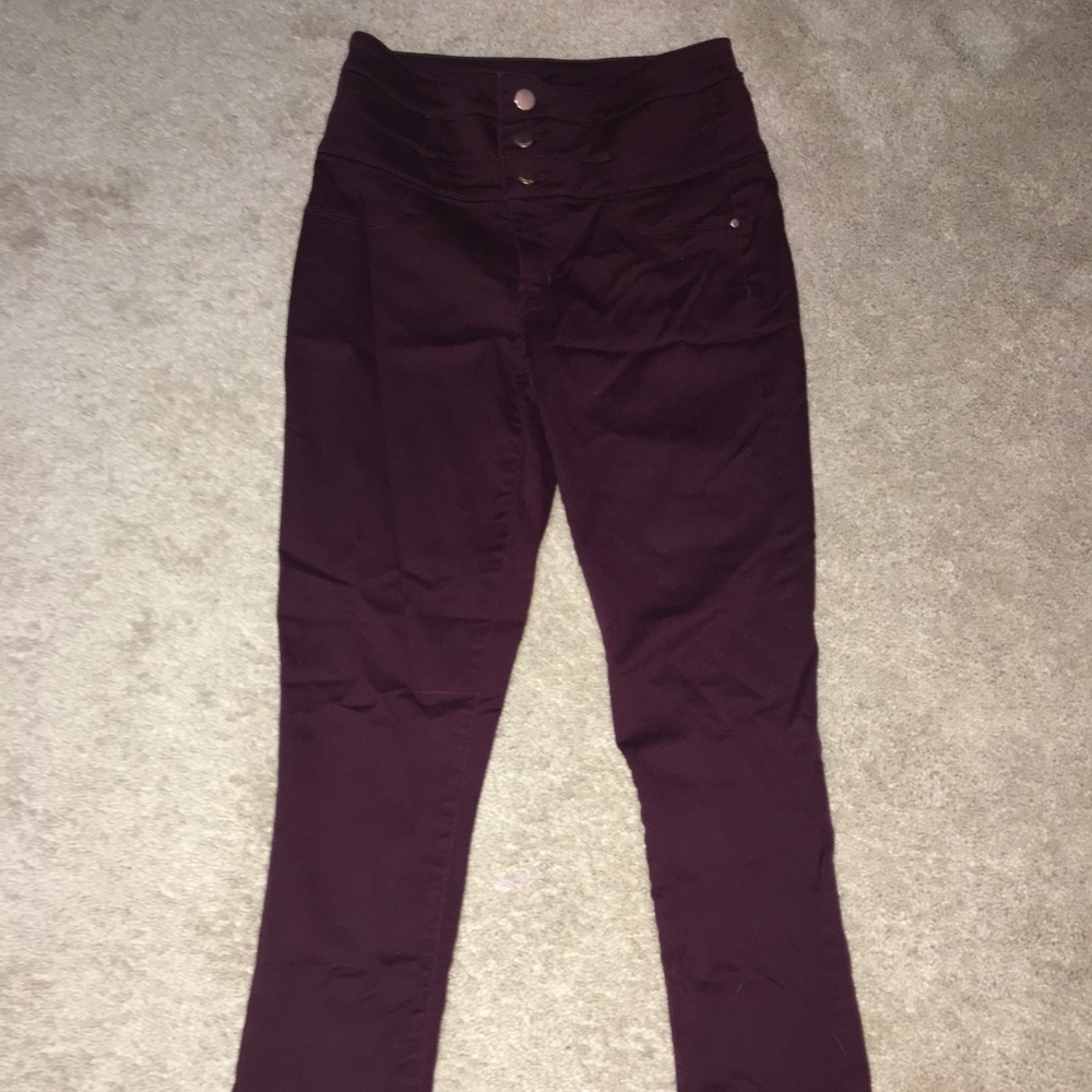 Charlotte Russe Burgundy High Waisted Skinny Jean